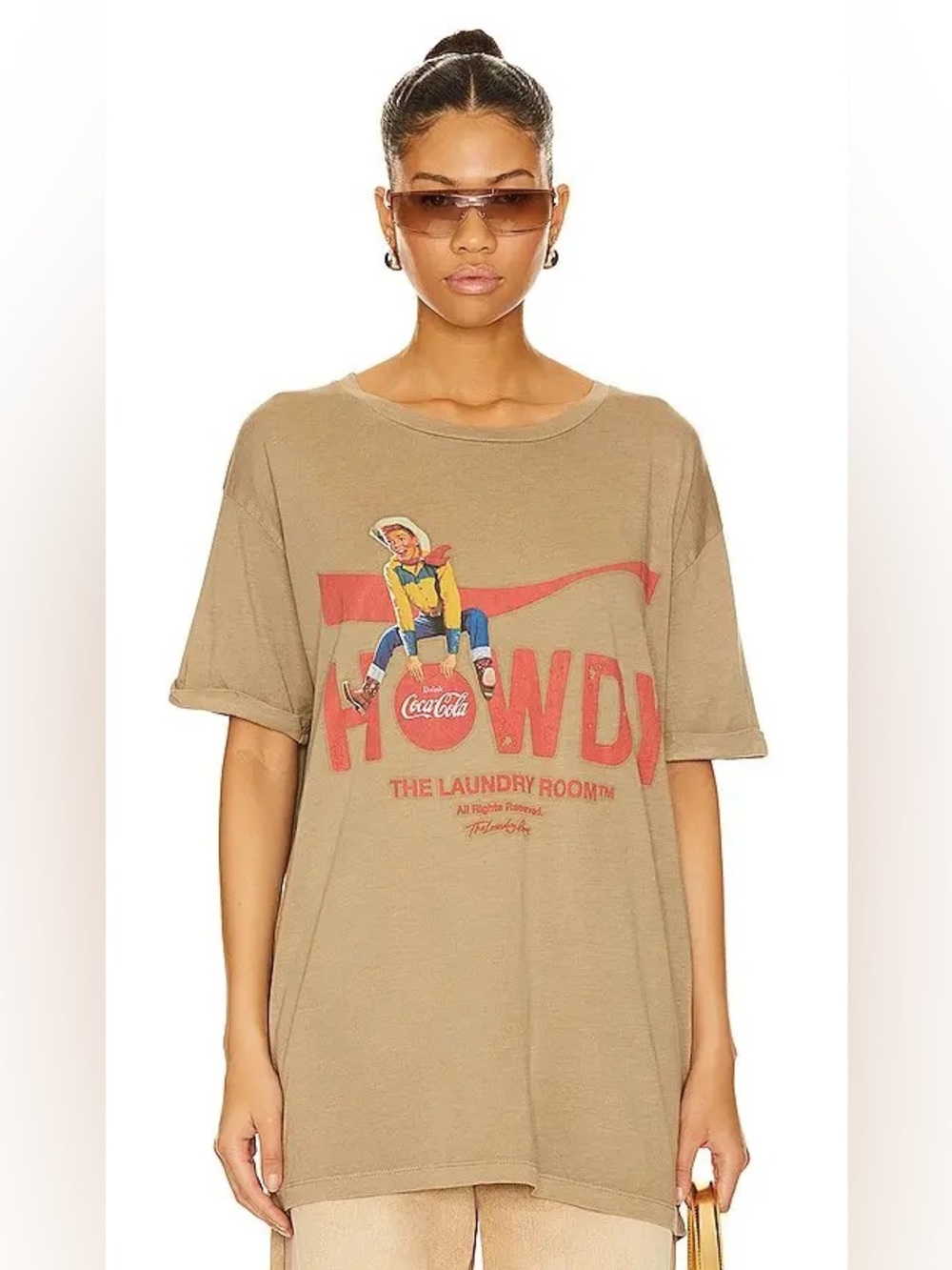 The Laundry Room Tan 'Howdy' Coca-Cola Graphic Short Sleeve Tee